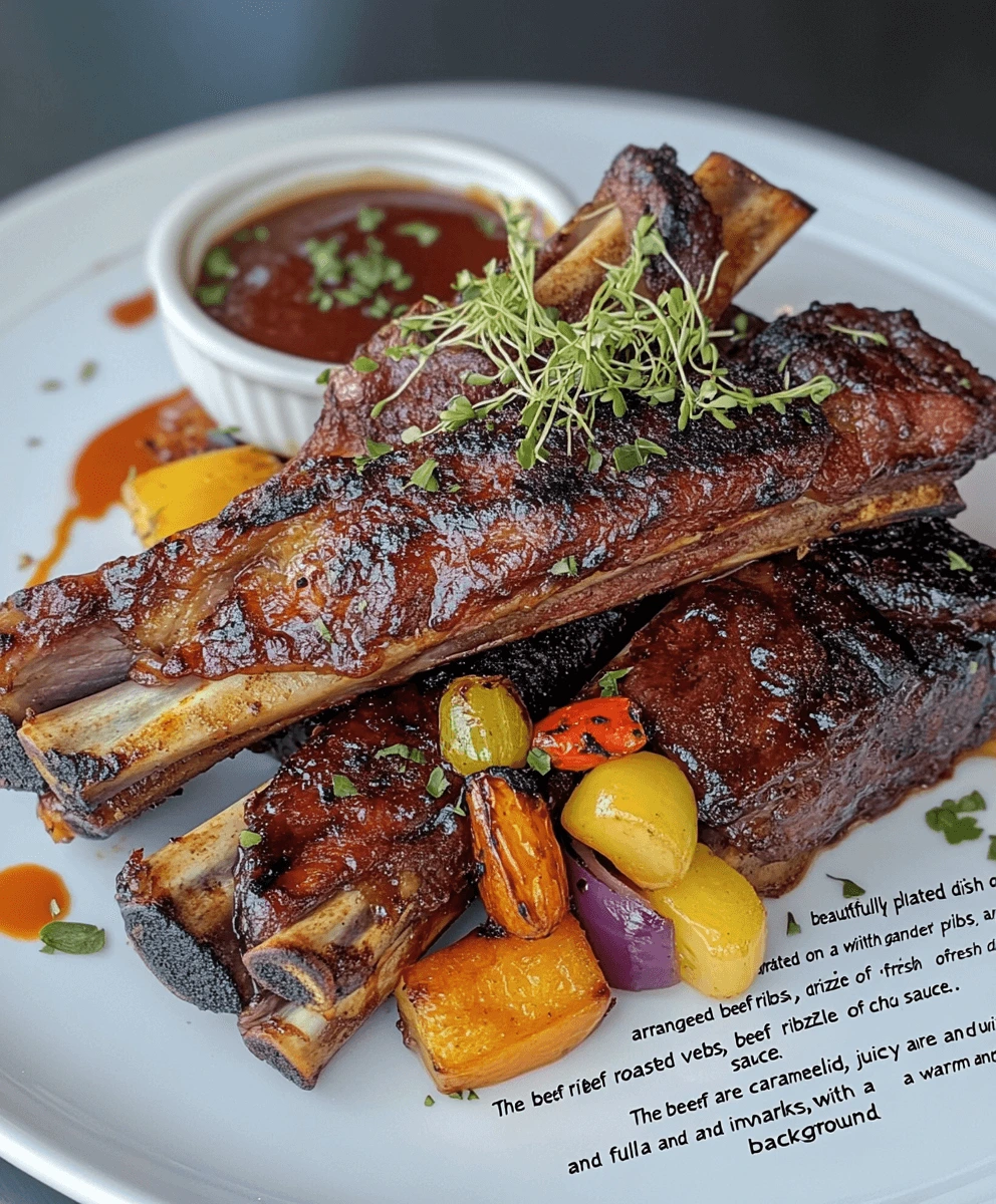 Beef short ribs braising in a cast-iron pot with rich sauce and aromatic herbs.