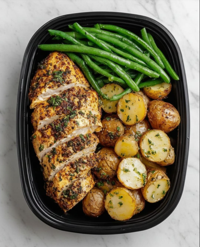 Broiled Lamb with Roasted Potatoes and Broccoli