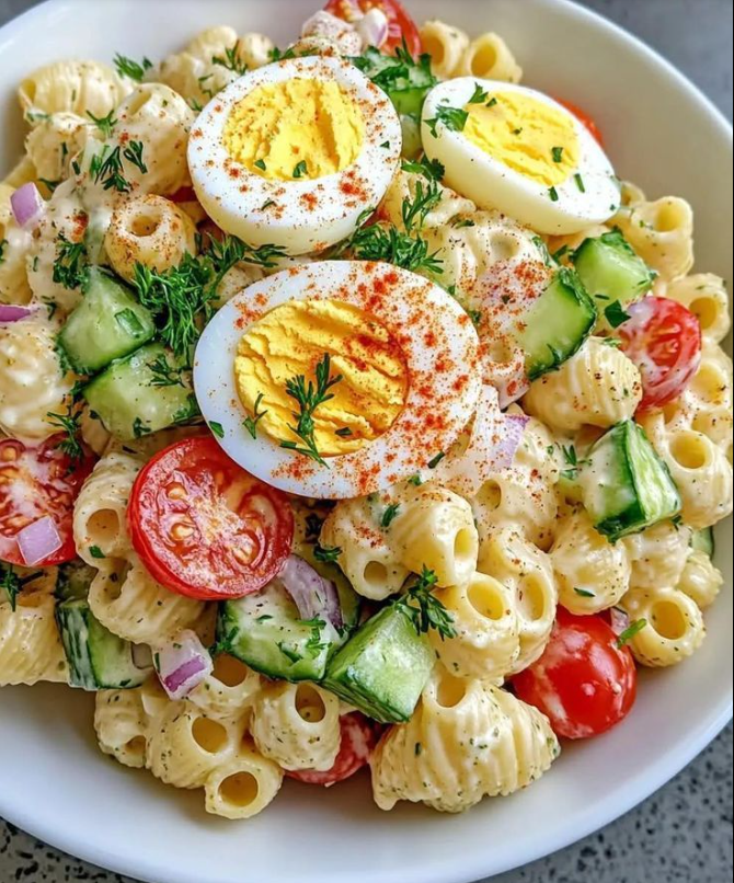 Easy Creamy Dill Pickle Pasta Salad Recipe