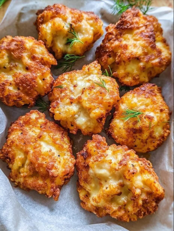 CHEESY CHICKEN FRITTERS