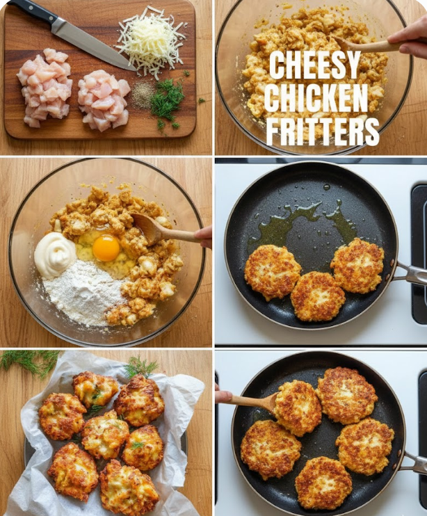 CHEESY CHICKEN FRITTERS