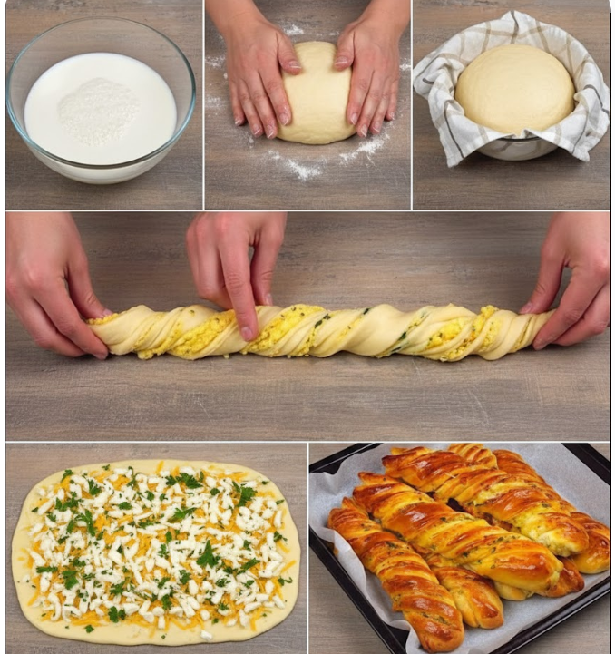 Cheese twisted bread