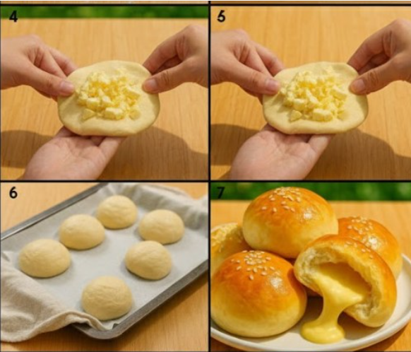 Cheese-Stuffed Milk Buns