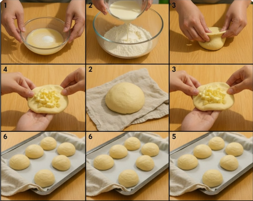 Cheese-Stuffed Milk Buns