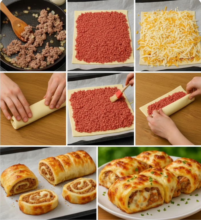Melt-in-Your-Mouth Puff Pastry with Meat and Cheese: Easy and Delicious Recipe
